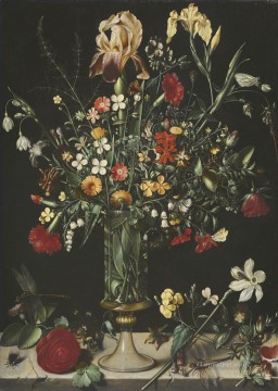 アイリスを含む花の静物画 ナルシッシ ユリ アンブロシウス ボスチャート Oil Paintings